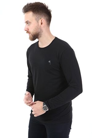 Yuvarlak Yaka Uzun Kol Penye T-Shırt