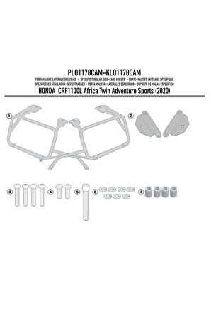 Plo1179cam Honda Crf1100l Afrıca Twın (20-21) Yan Çanta Taşıyıcı