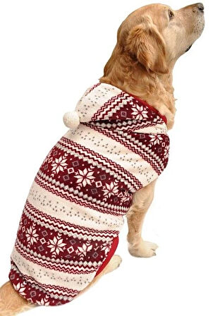 Köpek Büyük Irk Sweater Ponponlu Polar Bordo