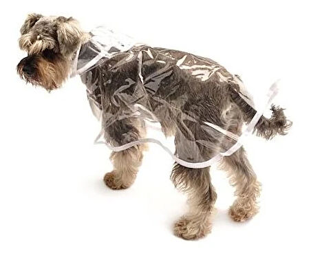 Köpek Küçük ve Orta Irk Yağmurluk Otso Beyaz Şeffaf
