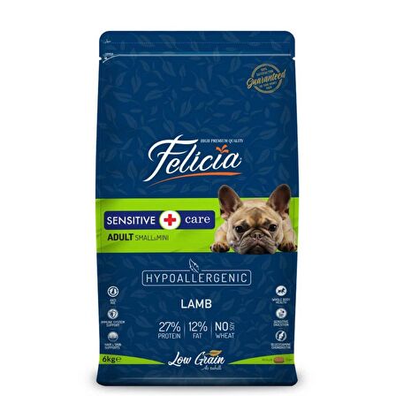 Felicia Düşük Tahıllı Küçük Irk Kuzulu Yetişkin Köpek Maması 6kg