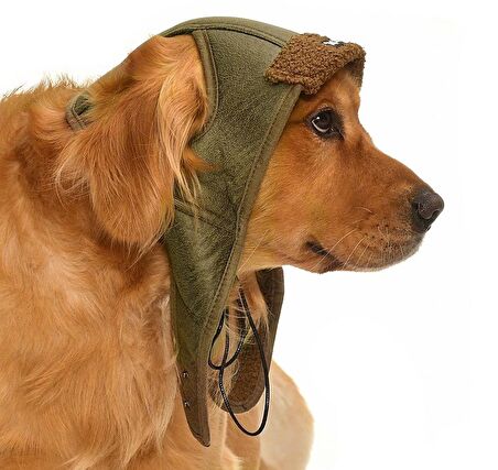 Küçük Orta ve Büyük Irk Köpek Şapka Pilot Yeşil