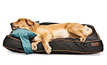 Petza Drax L Üstü Açık - Yastıklı Çift Taraflı - Fermuarlı Mavi - Siyah Büyük - Orta Irk Köpek Yatağı