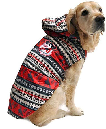 Köpek Büyük Irk Mont  Reindeer  Dışı Yağmurluk Kumaşı İçi Polar