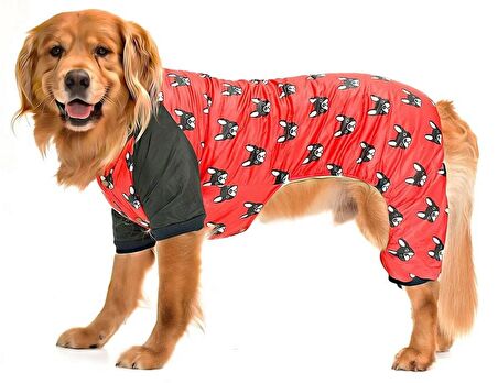 Büyük Irk Paçalı Köpek Mont - Duma Kırmızı