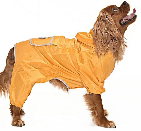 Küçük ve Orta Irk Köpek Paçalı Yağmurluk - Puka Sarı
