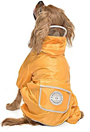 Küçük ve Orta Irk Köpek Paçalı Yağmurluk - Puka Sarı