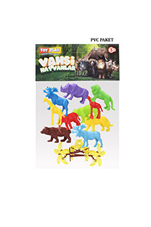 Toy Play 24 Parça Renkli Mini Vahşi Hayvanlar Oyuncak Figür Seti 4-6 cm SKU669 