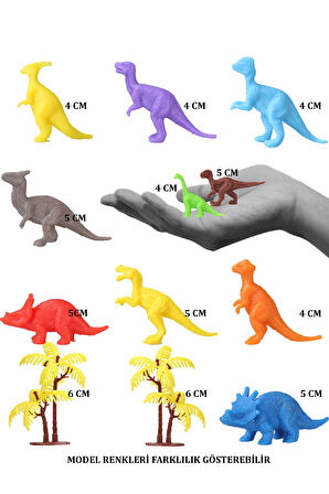 Toy Play 48 Parça Renkli Mini Dinozor Figür Seti 4-6 cm SKU683 