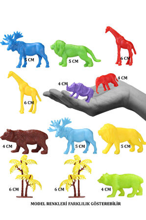 Toy Play 24 Parça Renkli Mini Dinozor ve Vahşi Hayvanlar Figür Seti 4-6 cm SKU683-669