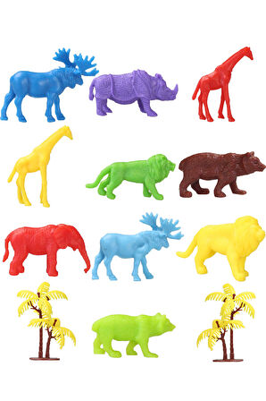 Toy Play 96 Parça Renkli Mini Vahşi Hayvanlar Figür Seti 4-6 cm SKU669 
