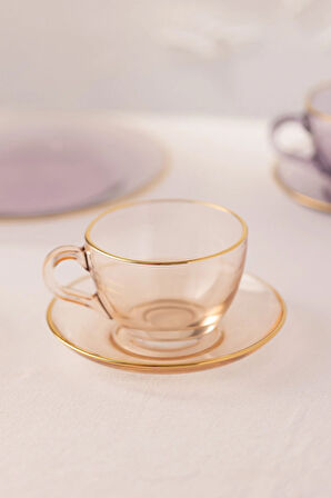 Pembe 2'li Çay Fincanı Seti, 240 cc, şık ve kullanışlı tasarım