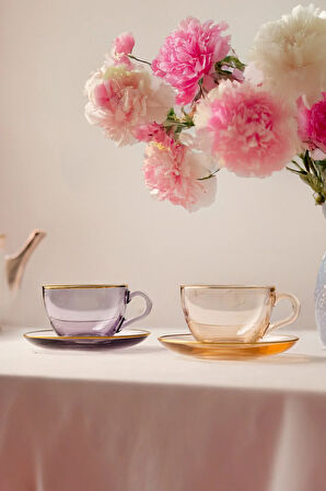 Pembe 2'li Çay Fincanı Seti, 240 cc, şık ve kullanışlı tasarım