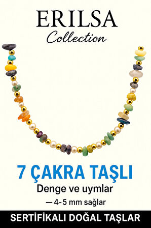Sertifikalı Kırık Taşlı Model İnci – 7 Çakra Doğal Taş Kolye