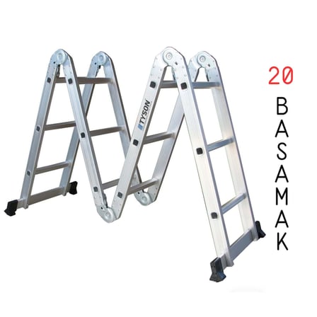TYSON TYS9144 ALÜMİNYUM AKROBAT MERDİVEN ( 580 CM - 4X5 - 20 BASAMAK )