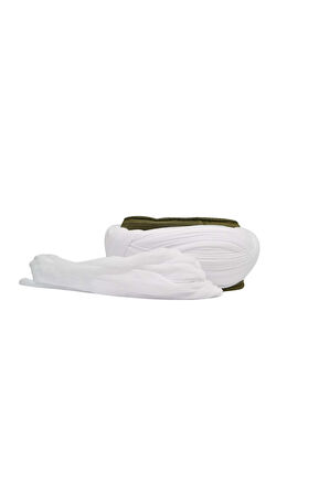 Namaz Sarığı - Beyaz Kumaş - Yeşil Takke - Çapraz Sarım - Nâli Şerif - 7 metre (Züabeli)