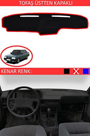 Toyota Avensis 2003-2009 İçin Uygun Torpido Koruma Halısı Siyah Kenar Renk Kırmızı