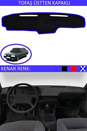Toyota Avensis 2003-2009 İçin Uygun Torpido Koruma Halısı Siyah Kenar Renk Mavi
