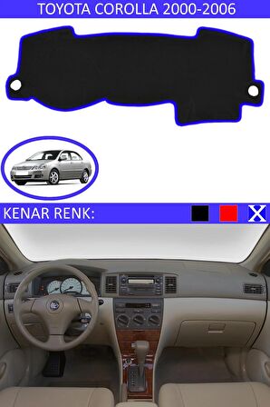 Toyota Coralla 2019-2021 İçin Uygun Torpido Koruma Halısı Siyah Kenar Renk Mavi