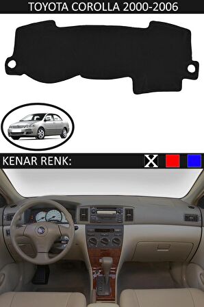 Toyota Land Cruiser 2002-2009 İçin Uygun Torpido Koruma Halısı Siyah Kenar Renk Mavi