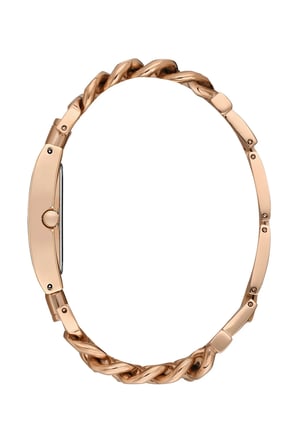 Yeni Model Kare Kasa Zincirli 3 ATM Su Geçirmez Rose Gold Kadın Kol Saati, Taşlı Bileklik Hediye