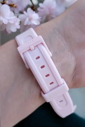 Silikon Kayışlı 10 ATM Su Geçirmez Simli, Pembe Kız Çocuk Kol Saati