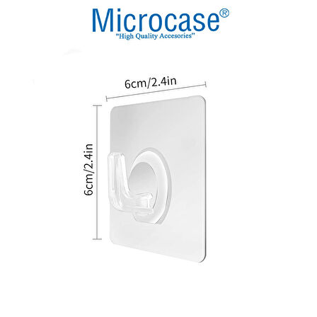 Microcase Kendinden Yapışkanlı Banyo Mutfak Eşya Havlu Vb Ürün Askılığı - ŞEFFAF AL4835 1 Adet