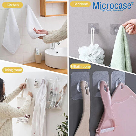 Microcase Kendinden Yapışkanlı Banyo Mutfak Eşya Havlu Vb Ürün Askılığı - ŞEFFAF AL4835 1 Adet