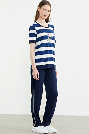Sementa 76476 Rahat Kalıp Çizgili Pantolon Takım