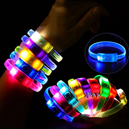 Festival &amp;amp;amp; Parti Led Bileklik Baskı Yapılabilir 3 Farklı Mod Işıklı 1 Adet