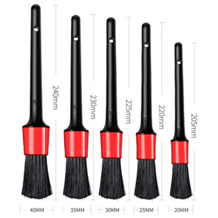 5’li Çok Amaçlı Araç İçi Ve Dış Yüzey Temizlik &amp;amp; Detaylandırma Fırça Seti