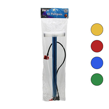 Ters Basmalı Metal Gövde Plastik Kol İran El Pompası 55cm Top - Bisiklet - Motor Ayaklık Aparatlı