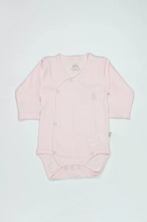 Bistyle Organik Natural Basic Style Kruvaze Uzun Kol Body Bs17102 Pembe