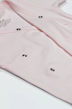 Bistyle Organik Natural Basic Style Kruvaze Uzun Kol Body Bs17102 Pembe