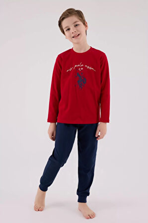 U.s. Polo Assn Uzun Kol Pijama Takım Us2233-4 Kırmızı