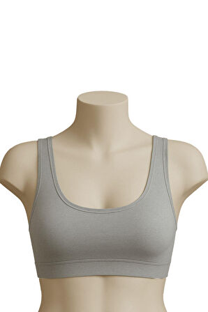 Gri Mı Emay 1816 6&apos;lı Pedli Kalın Askılı Alıştırma Sütyeni