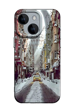 iPhone 15 Kılıf Crew Desenli Kapak - Galata Kulesi