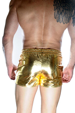 Erkek Gold Lame Short