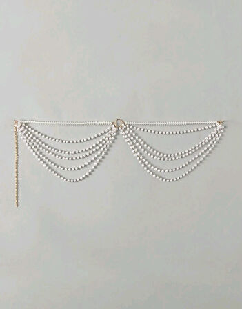 İnci Şıklığıyla Plajlarda Parla – Ayarlanabilir Bikini Zincir Aksesuarı