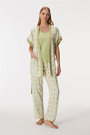 Anıl 11421 Kadın Sabahlık, Atlet Ve Pantolon Takım