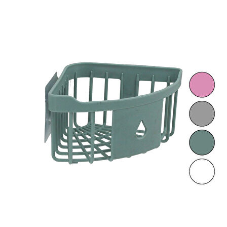 Üçgen Köşelik  Banyo - Mutfak Organizeri  Renkli Plastik   Yapışkanlı Montaj