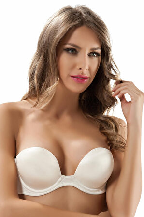 Straplez Silikonlu Sihirli Sütyen Kadın 7036