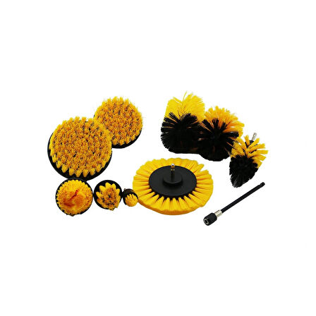 10pcs =9pcs Fırça + 1pcs Uzatma Aparatı=15cm Matkap Uçlu Fırça Seti