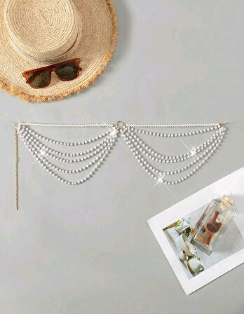 İnci Şıklığıyla Plajlarda Parla – Ayarlanabilir Bikini Zincir Aksesuarı