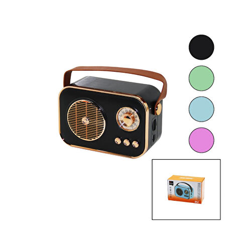 M4 Portable Wireless Hoparlör - Speaker Işıklı Usb Şarjlı Renkli Kasa - Bronz Çerçeveusb - Dc 5v - Tf