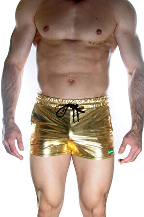 Erkek Gold Lame Short