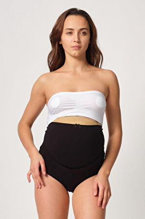 Siyah Mı Emay 2825 Cotton Hamile Karın Destekleyici Slip Korse