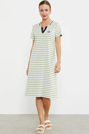 Sementa 77490 Marine Yaka Detaylı Penye Elbise