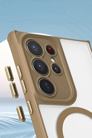 Samsung Galaxy S23 Ultra Kılıf Enka Magsafe Silikon Kılıf - Titan Gri