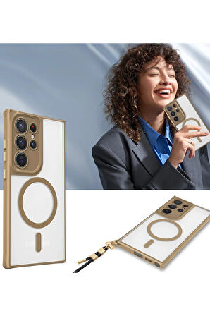 Samsung Galaxy S23 Ultra Kılıf Enka Magsafe Silikon Kılıf - Titan Gri